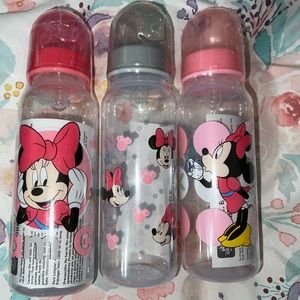 Minnie mouse baby bottles set of 3
